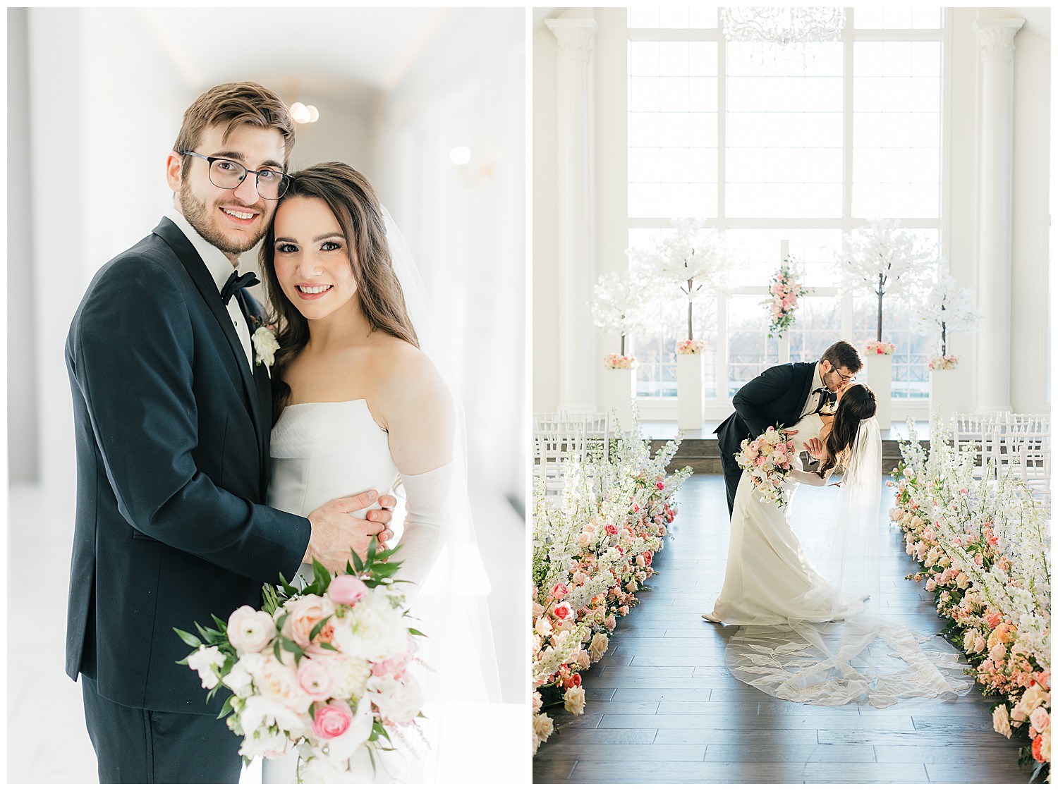 A wedding portrait at The Hillside Estate venue outside of Dallas, TX.